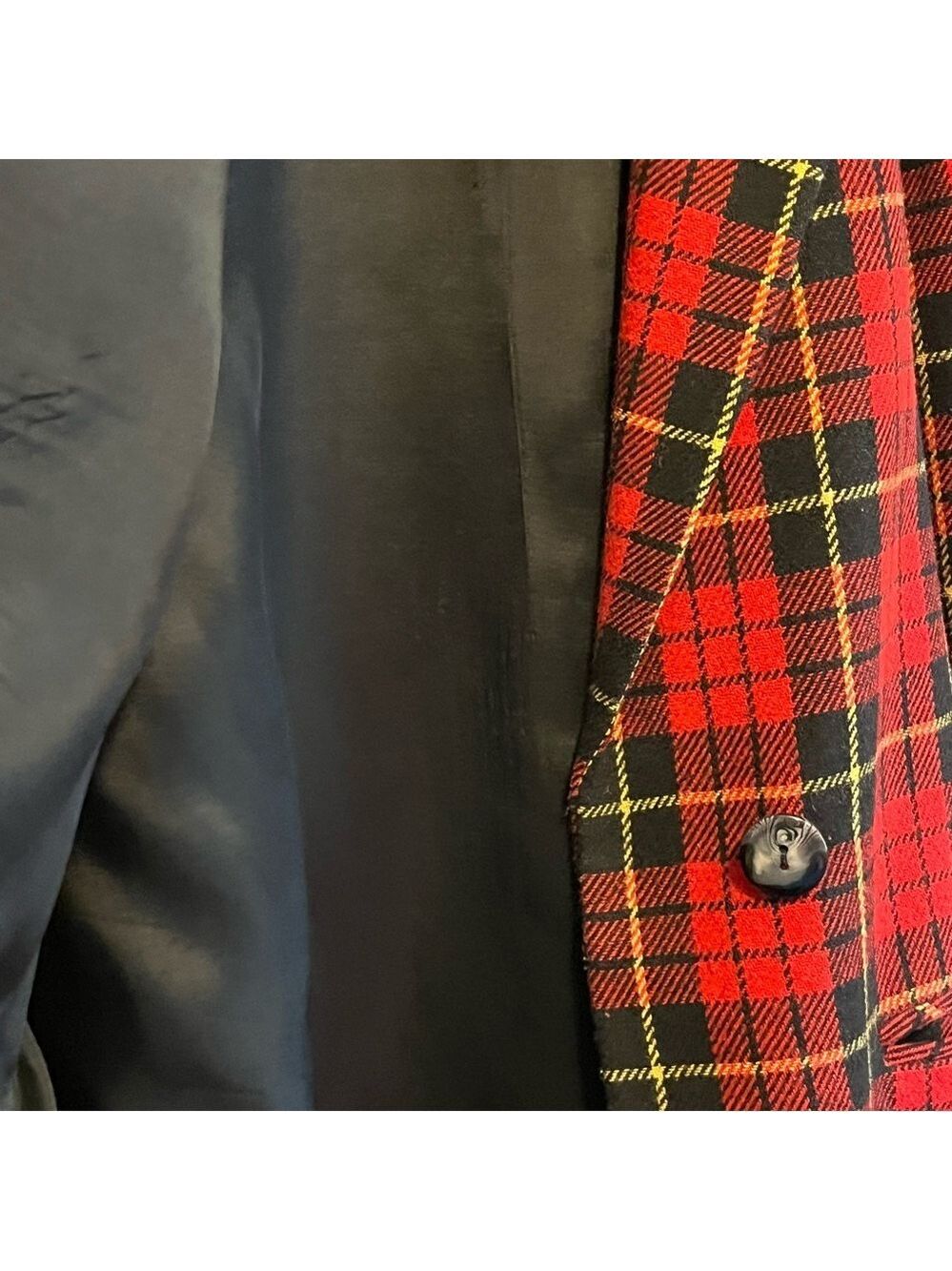 Vintage Sag Harbor Tartan Plaid Wool Blend Blazer Jacket Academia Collegiate Lg - Picture 7 of 10